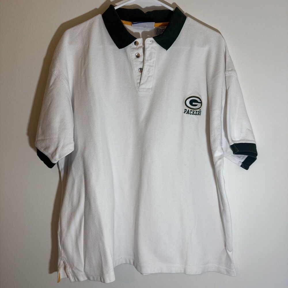 Vintage Green Bay Packers Embroidered Polo Shirt Men's Size XL Game Day Logo 7
